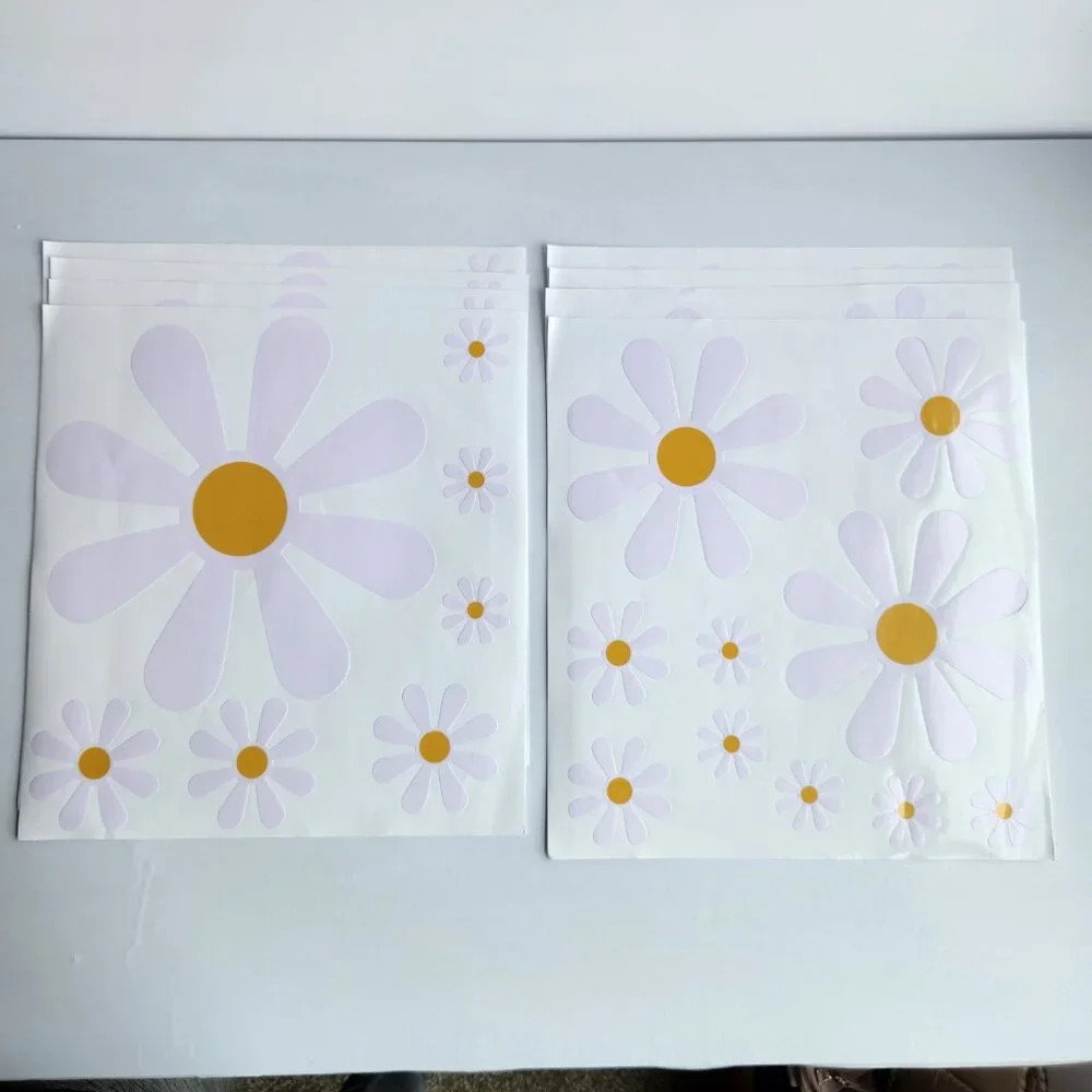 Daisy Vinyl Waterproof Car Decals 133 Flowers Self-Adhesive 1.4